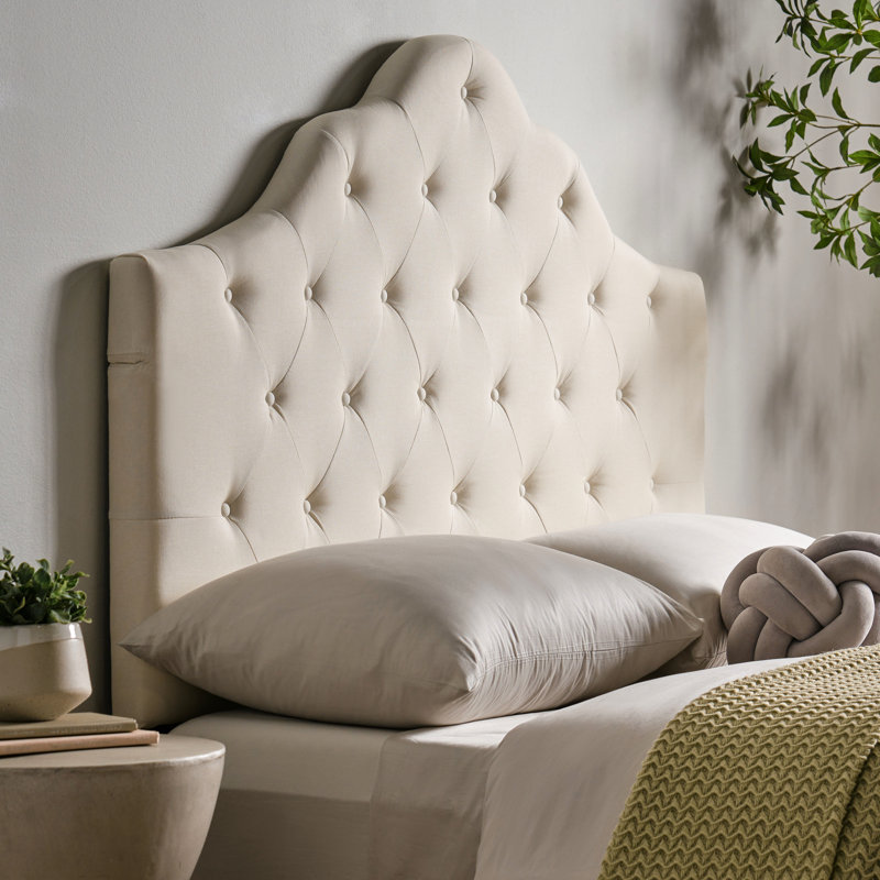 Tête de lit tapissier - Grand lit double, tissu doux, capitonnage pré-percé et hauteur réglable pour une chambre à coucher personnalisable