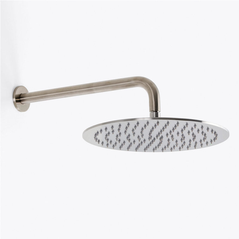 Metro 2-3 Way Thermostatic Trim Complete Shower Set - Wall Mount - 12" Brass, Brushed Nickel