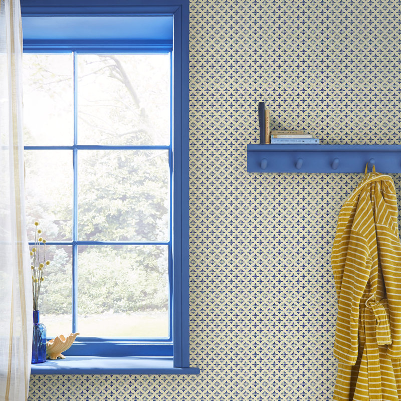 Geometric Wallpaper Double Roll, Blue