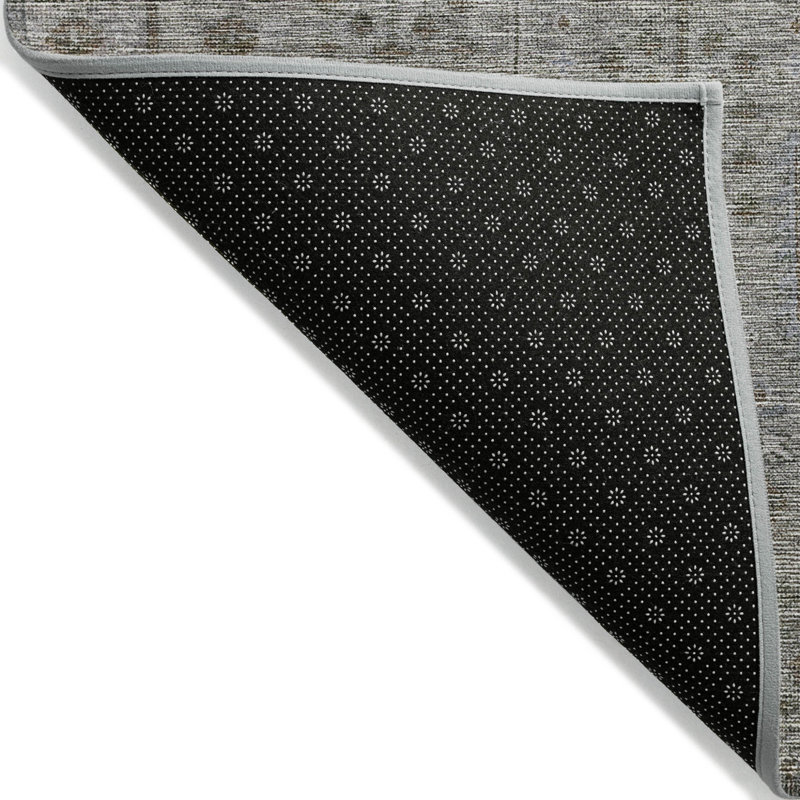 Tapis intérieur / extérieur argenté lavable 10 pi x 14 pi Southwestern
