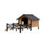 Grand chenil extérieur en bois de style chalet avec porche