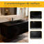 Chontell 40 po L x 19 po P 2 tiroirs Meuble-lavabo avec évier simple et Comptoir en Quartz noir-2064053088