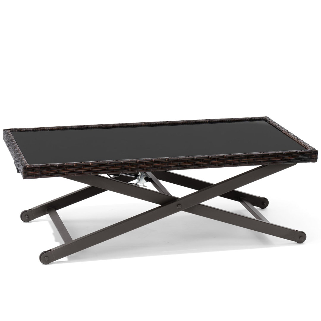 Shroyer Lift-top Rectangular 41.34'' L x 21.46'' W Outdoor Coffee Table Ebern Designs