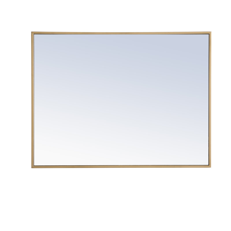 Sabine Metal Rectangle Wall Mirror, 42" x 28", Brass