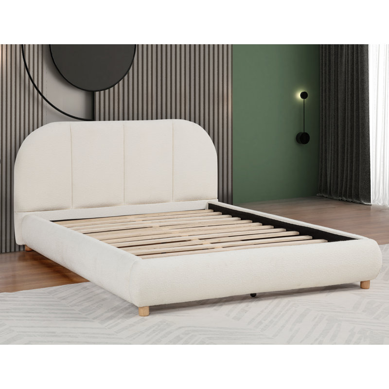  Lit plateforme tapissier Luetta, Ivory