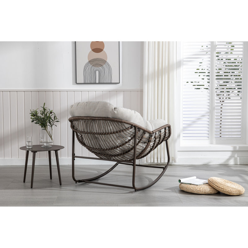 Chaise berçante pour espaces de vie extérieurs - Beige, salon spacieux