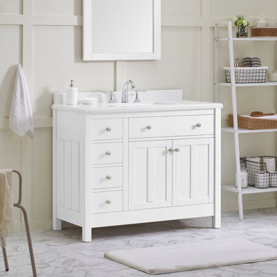 Dantrel 42'' Single Bathroom Vanity Set -  OVE Decors, Newcastle 42 White