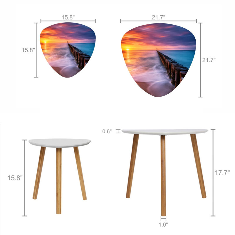 Ensemble de 2 tables basses gigognes Triangle Coastal Sunset
