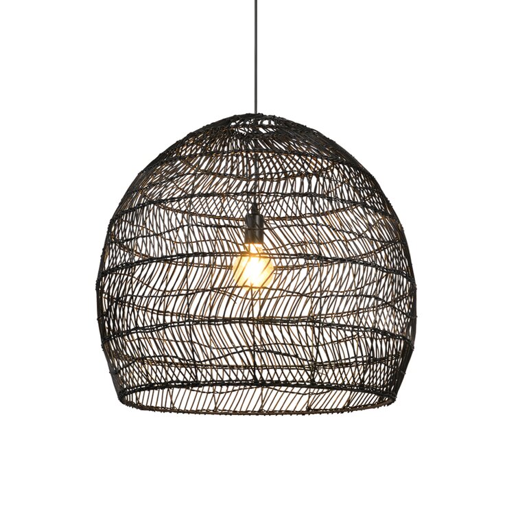 Bayou Breeze Walston 1 - Light Rattan Dome Pendant & Reviews | Wayfair