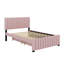 Lit plateforme double en velours avec lit gigogne-108745674