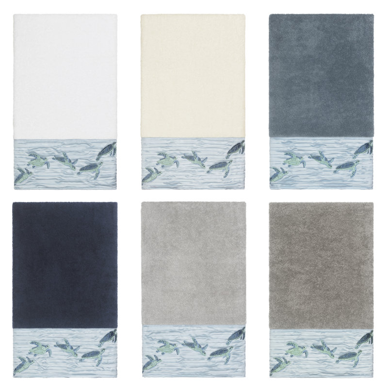 Serviette de bain en coton turc à ornements Mia, Crème