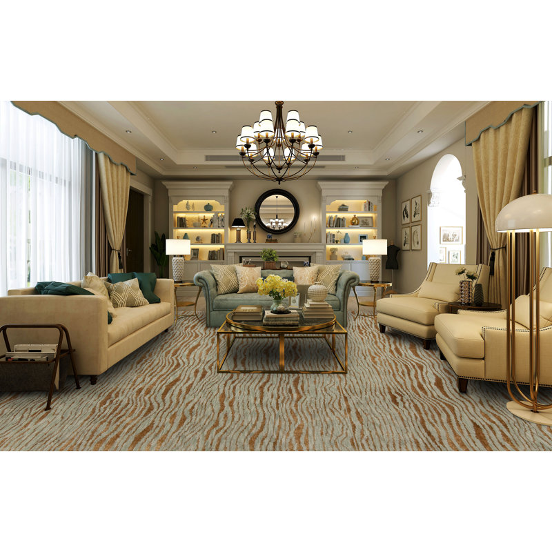 Modern Tibet III Hand Knotted Abstract Area Rug in Sea Spray/Bronze, Rectangle 6' x 9'