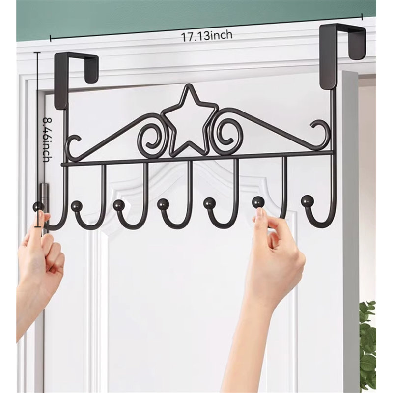 Iron Seamless Over-The-Door Hook Rack
