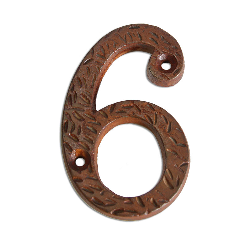 Numéro de maison 3 po, 0, Rouille