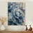 Blue Velvet Peonies Blooms II - Peonies Wood Wall Art - On Natural Pine Wood-946673338