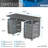 Grey Complete Workstation Computer Desk With Storage Cabinet, Drawers & Keyboard Tray