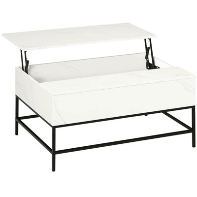 Table basse à plateau relevable de style nordique avec compartiment de rangement caché (table incluse seulement)