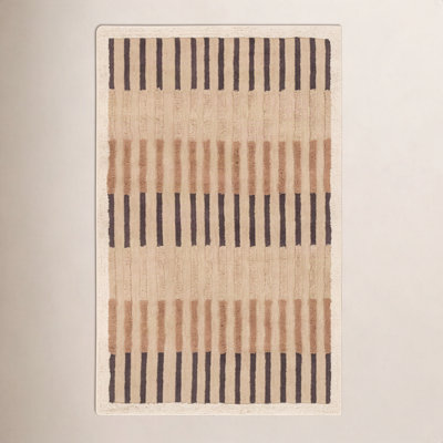 Anning Handtufted Washable Wool Blend Geometric Brown Area Rug