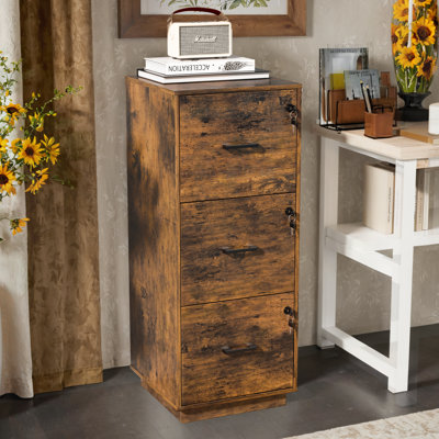 Classeur en bois 3 tiroirs avec serrure 38,58 "H