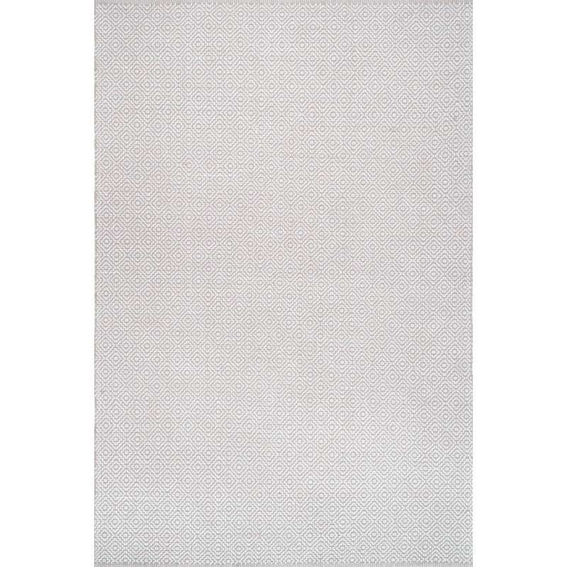 Solid Colour Cotton Hand Woven Area Rug, Rectangle 183 x 274cm