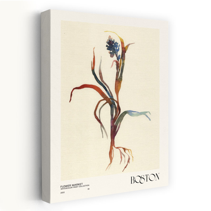 Collection d'aquarelles. «Flower Market - Boston Abstract Contemporary Flower Landscape», art mural, H 60 po x l 40 po
