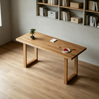 Practical White Oak Solid Wood Rectangular Desk