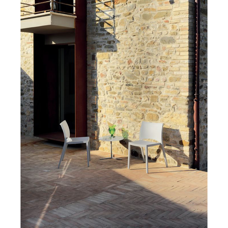 Chaise de patio empilable aqua, Blanc