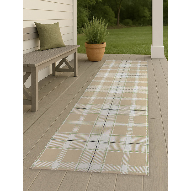 Billy Tartan Non-Slip Outdoor Rug, Runner 2'6'' x 8'
