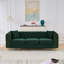 Canapé 86 po moderne, canapé 3 places, canapé confortable en velours à boutons capitonnés, accoudoirs roulés et pieds dorés, Chesterfield pour l'espace de vie principal