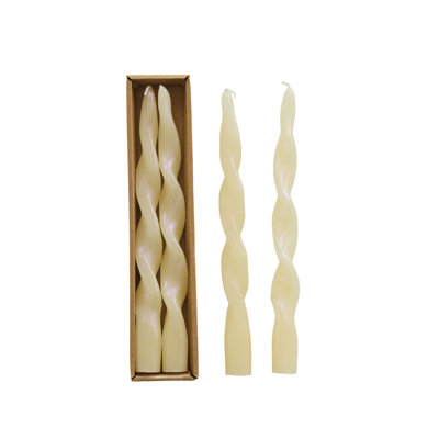 Unscented Twist Taper Candles Boxed