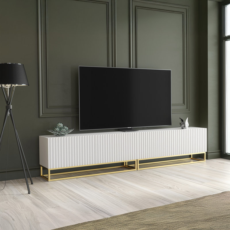 Alazay Unfinished TV Stand for TVs up to 48", White