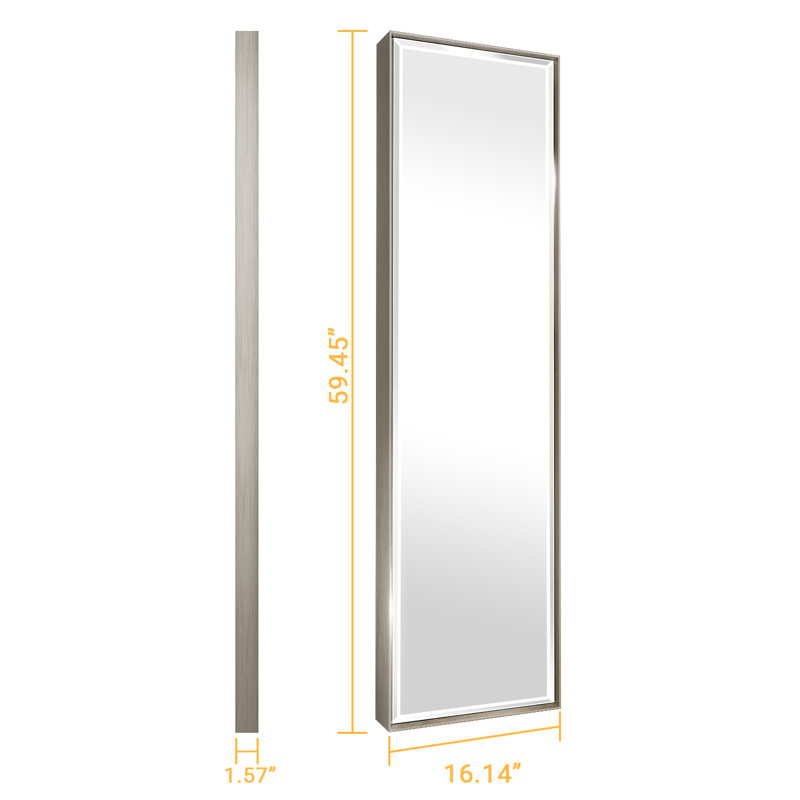 Miroir de salle de bain Lohoski, Nickel brossé, 60" x 16"