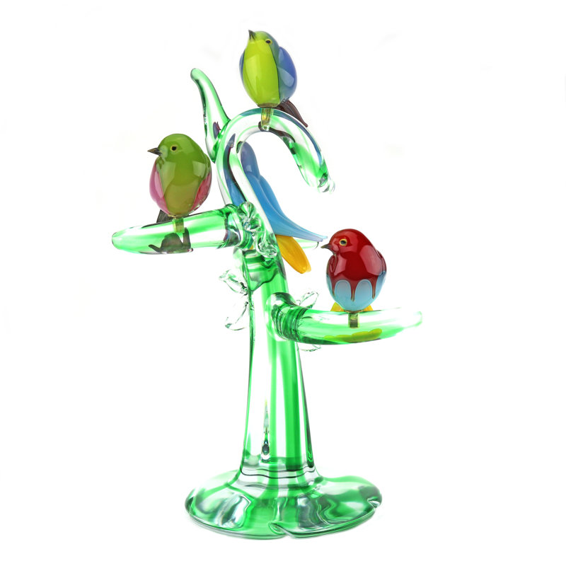 Murano Glass Tree with 4 Birds