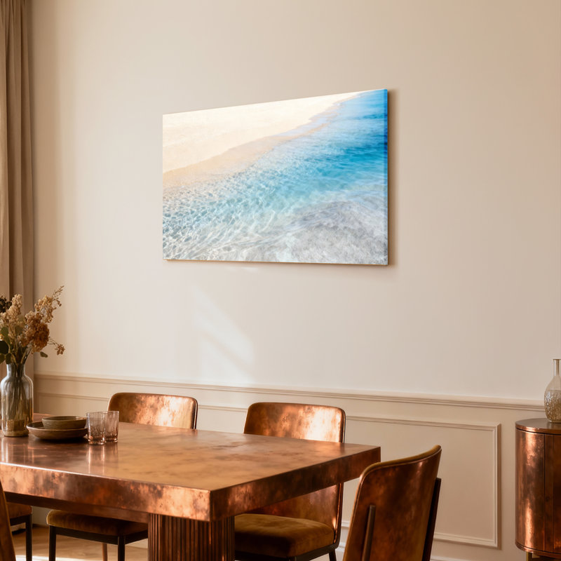 Ensemble de 1 tableau sur toile tendue représentant des vagues de l'océan, H 24 po x l 36 po