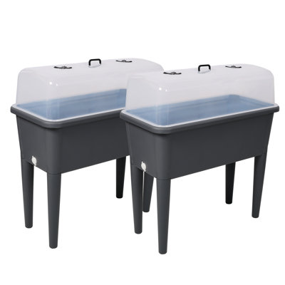 Lit de jardin surélevé avec réservoir à effet de serre transparent transparent pour 2 pièces
