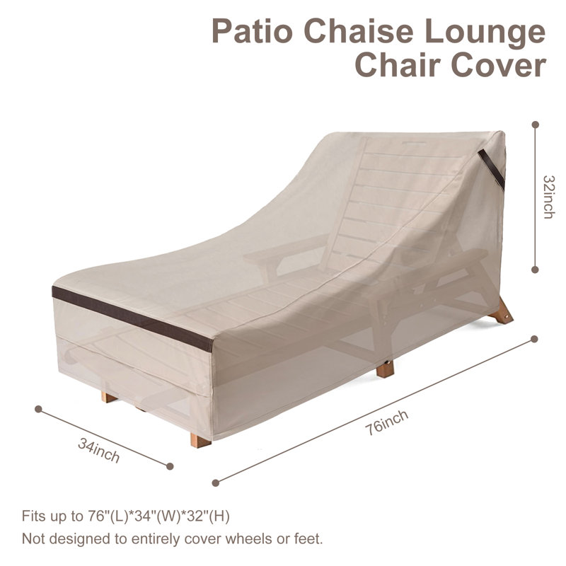 Patio Chaise Lounge Cover, 32"H x 34"W x 76"D