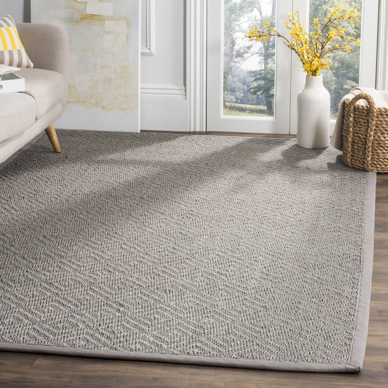Tapis gris clair en jute / sisal Freitag, Carré 6 pi