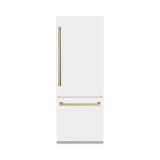 ZLINE 30 Autograph Edition 16.1 cu. ft. Built-in 2-Door Bottom Freezer Refrigerator with Accent