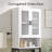 Over The Toilet Storage Cabinet, Freestanding Bathroom Organizer with Tempered Glass Doors, Thick Metal Frame & MDF Wood, Space Saver, White-414929701