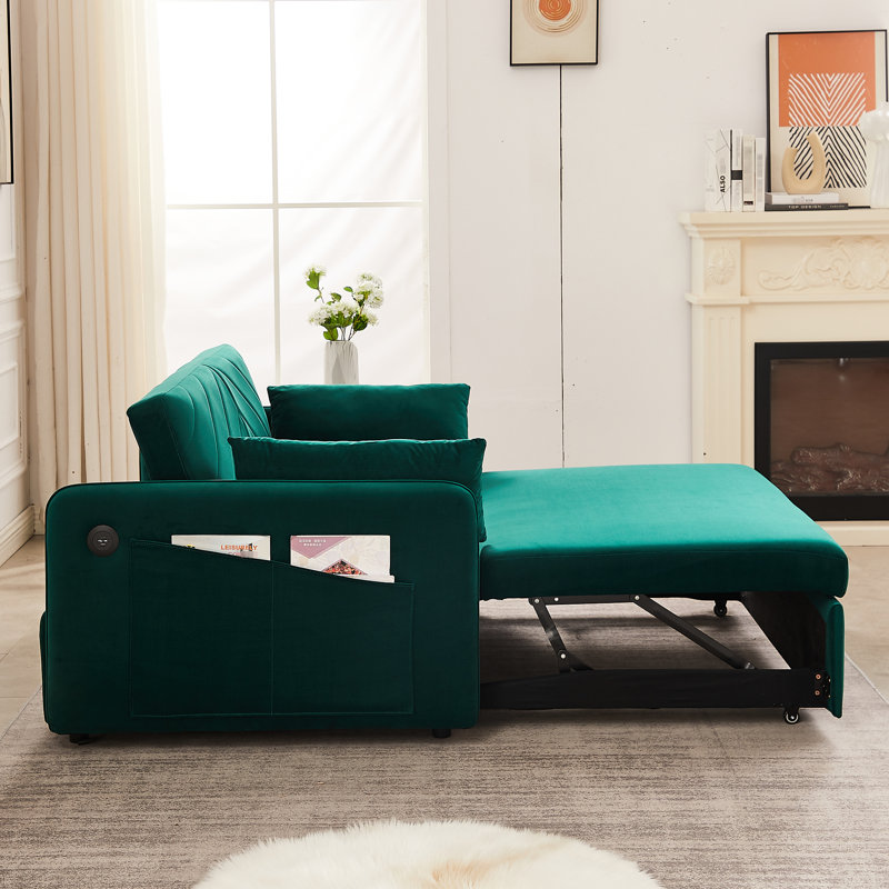 Lit réglable, revêtement en velours, support pour 2 adultes, siège-lit moderne, éponge haute, sièges confortables, Vert