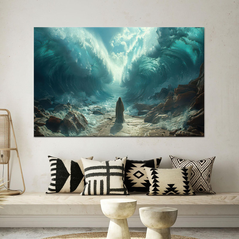 Divine Moment: Moïse se séparant de la mer Rouge, H: 47,3 po x l: 82,7 po