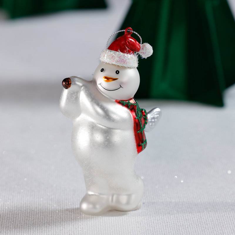 Bonhomme de neige en verre jouant au golf, décorations de Noël, ensemble de 6