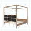 Lit plateforme à baldaquin en bois avec tête de lit tapissier-129196742-129196745