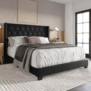 Queen Size Upholstered Beds You'll Love | Wayfair