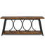 Console industrielle très longue de 70,9 po, canapé étroit derrière le canapé avec tablettes de rangement à 2 niveaux, table d'appoint pour l'entrée et le couloir pour le salon, brun rustique avec structure en métal noir