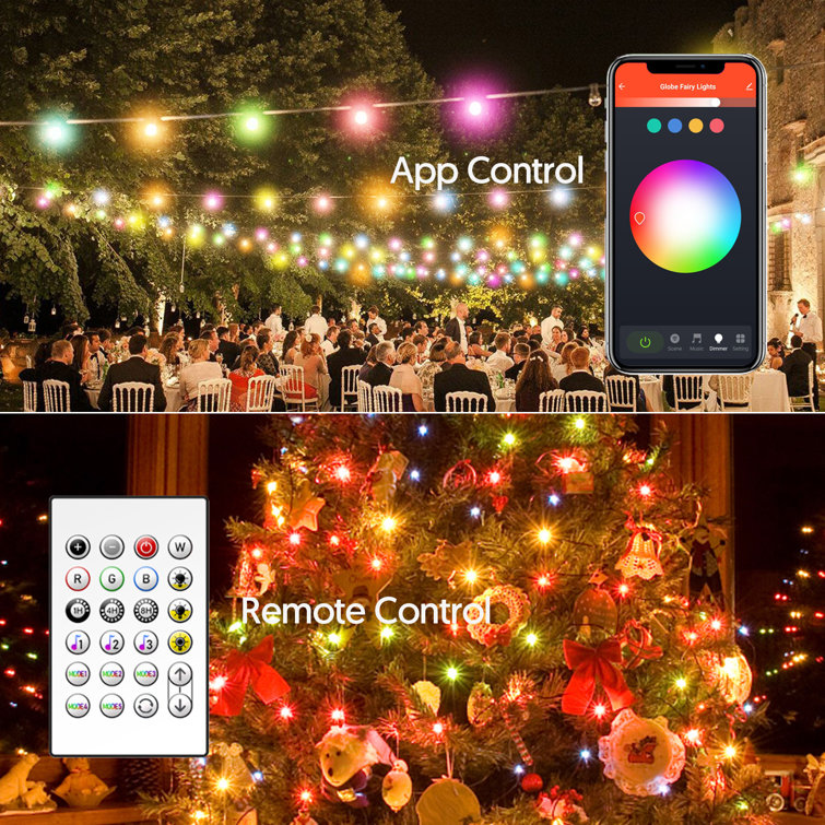 Avatar Controls Globe 32.8 ft. 66 LED Outdoor Dreamcolor Smart String Lights with IR Remote