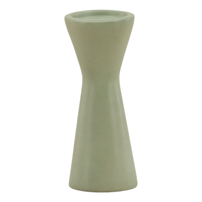 Ula Outdoor Candle Holder White, Pastel Green, 9.9" H x 4" W x 4" D