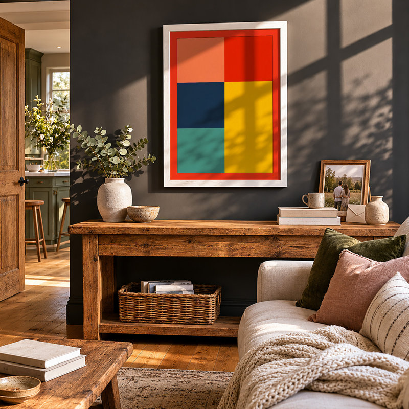 Colour Fields Geometric - Print, A1 - 84.1 x 59.4 cm, White