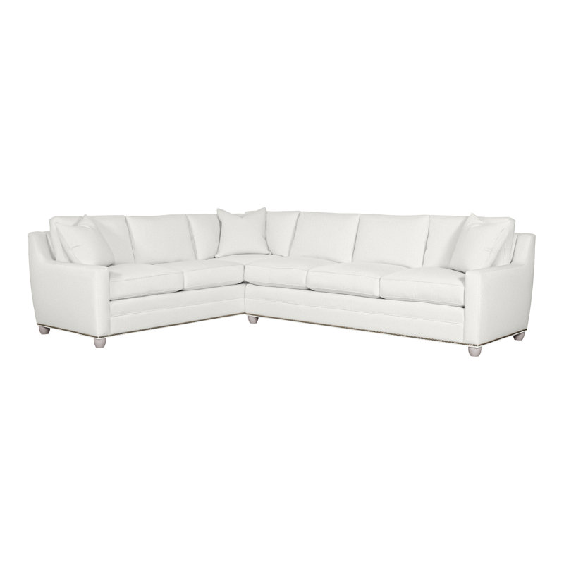 American Bungalow 2-Piece Fairgrove L-Sectional, Tommy Snow, Dove Gray, Yes