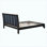 Structure de lit plateforme grand lit, pin noir et blanc et bois manufacturé, capacité de poids de 500 lb, aucun sommier requis